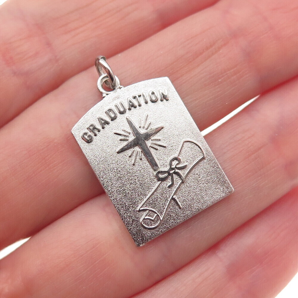 Antaya 925 Sterling Silver Vintage Graduation Charm Pendant